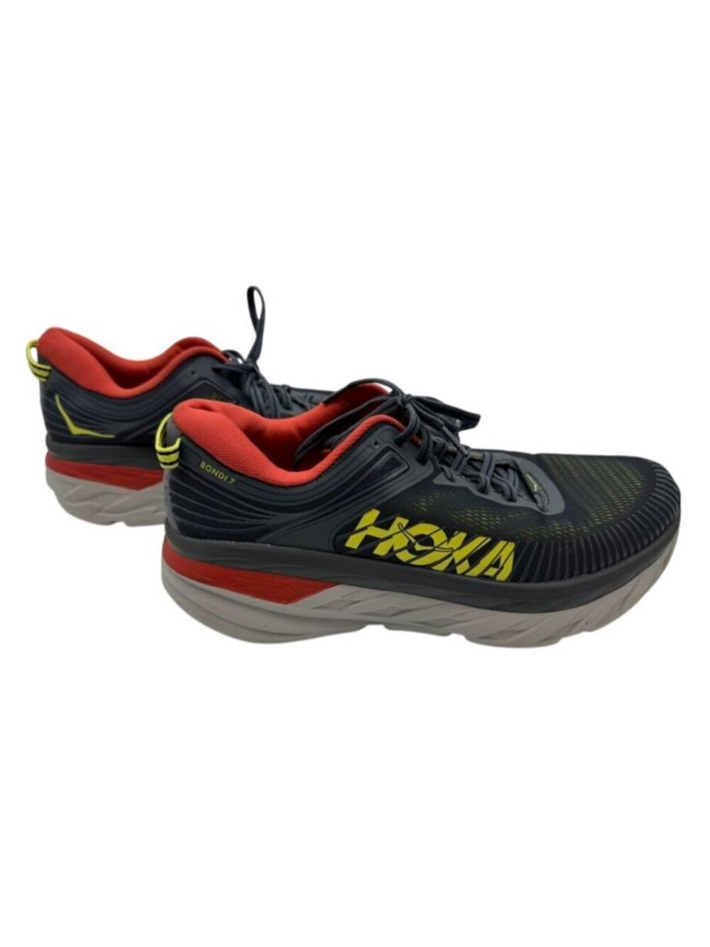 Hoka One One Bondi 7 Sneakers 1110518 Gray/Orange Running Shoes Men's Size 10.5